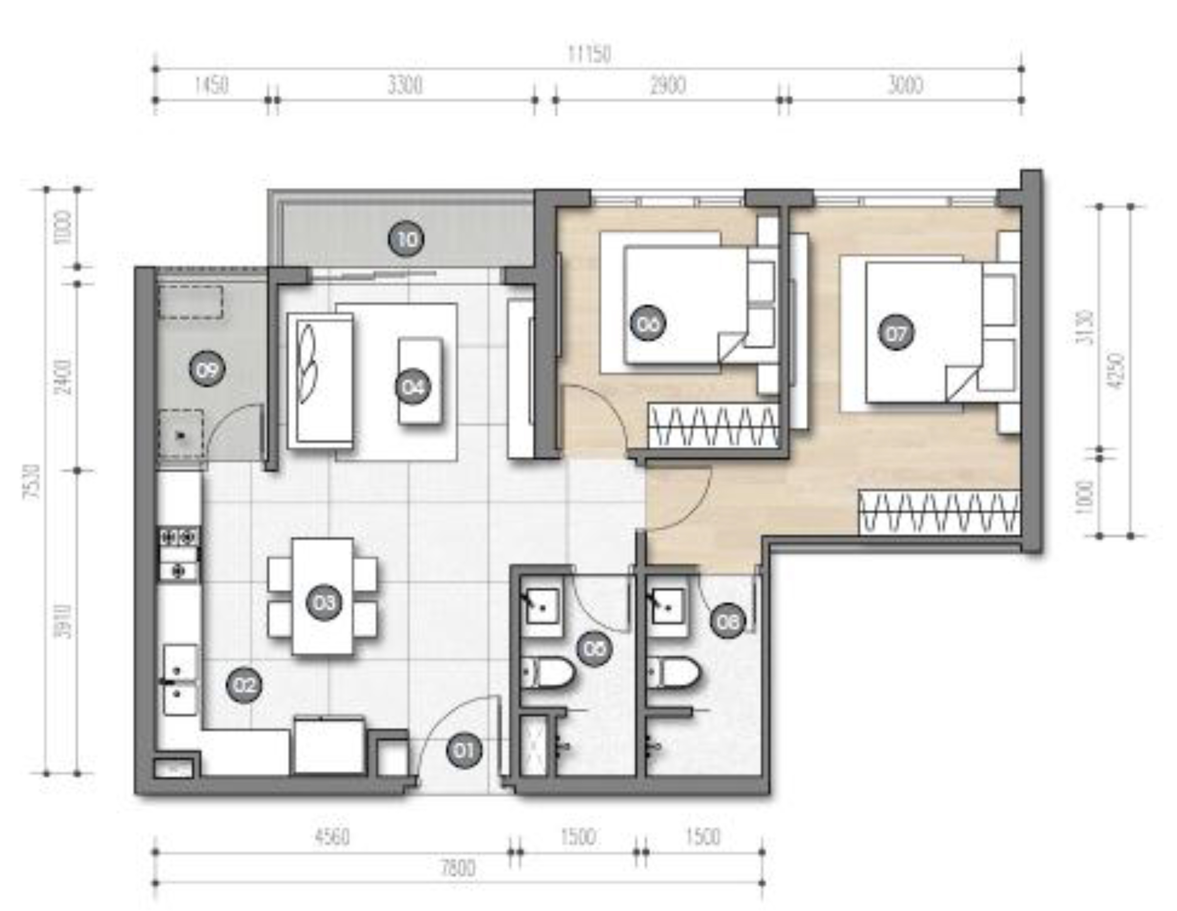 Dự án Palm Heights Quận 2 6 Căn 2 Phòng ngủ