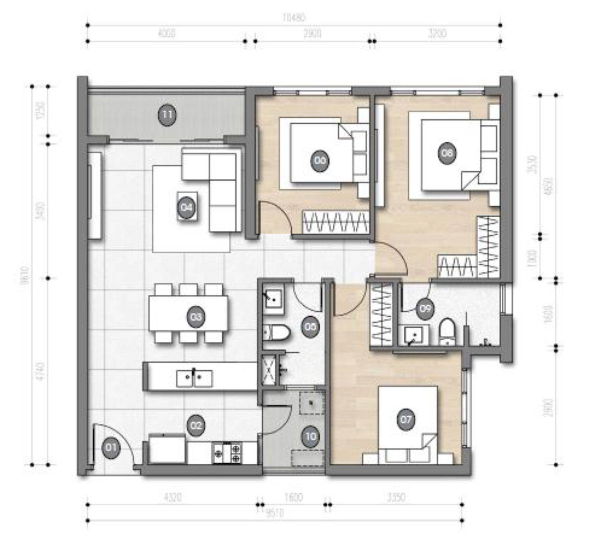 Dự án Palm Heights Quận 2 8 Căn 3 Phòng ngủ